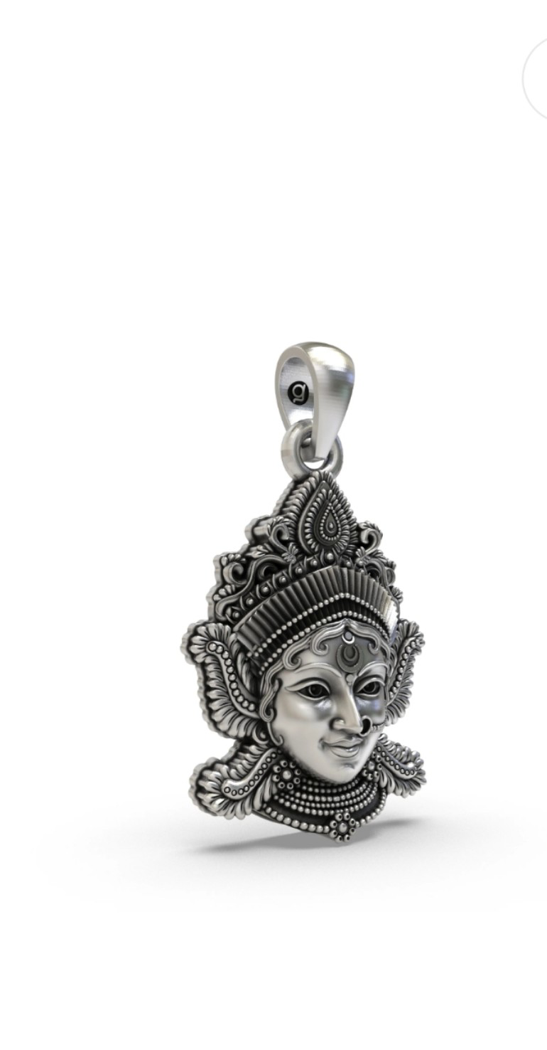 925 Silver Lakshmi Maa Face Pendant 