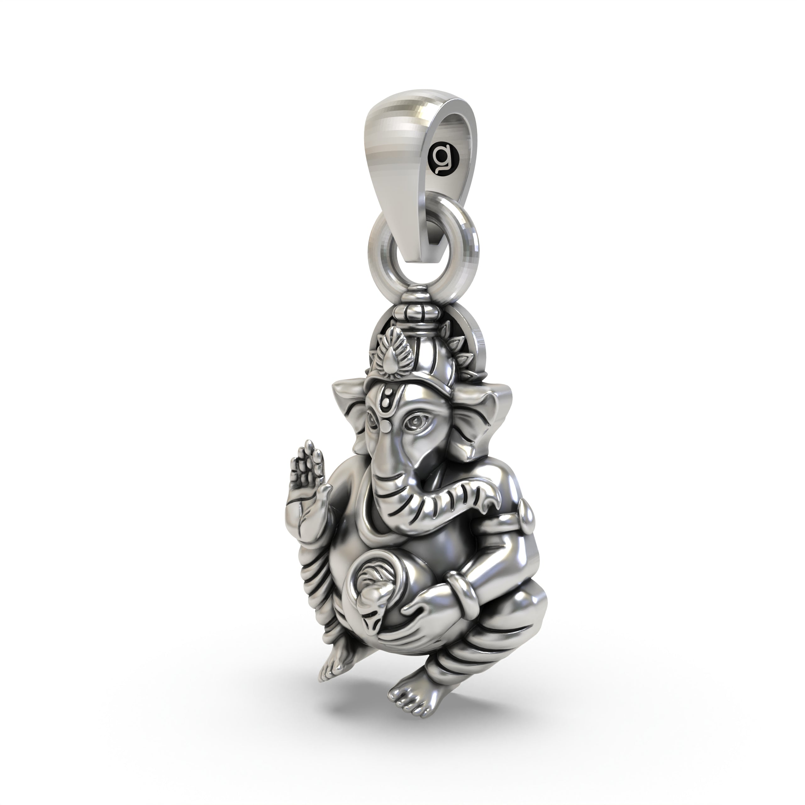 Ganpati Bapa Pendant in Pure 925 Silver