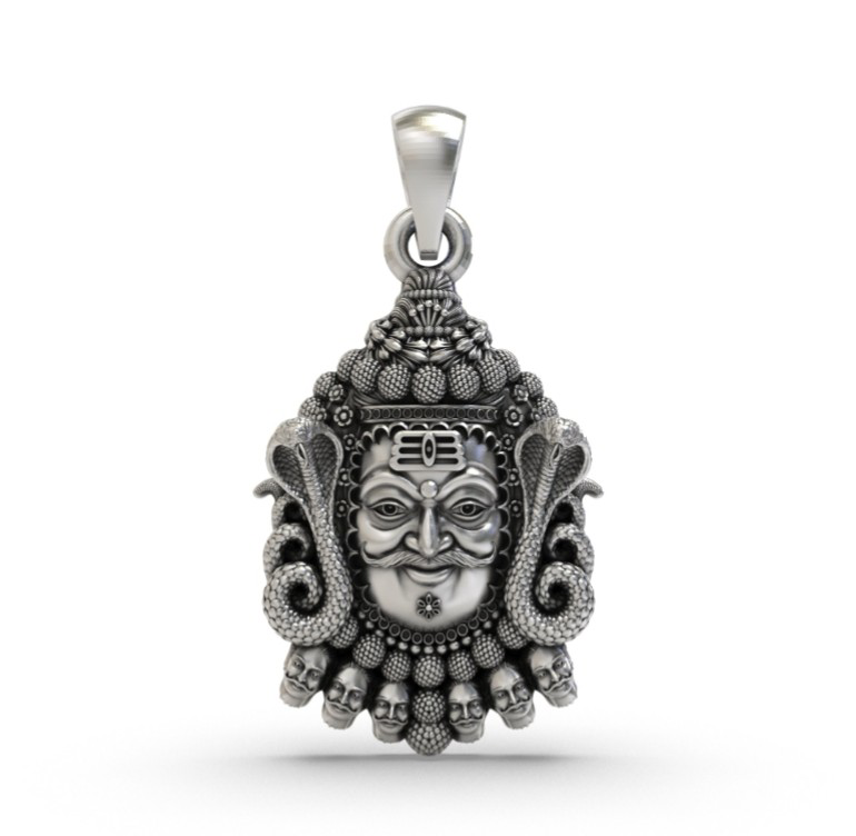 925 Silver Ujjain Mahakal Pendant