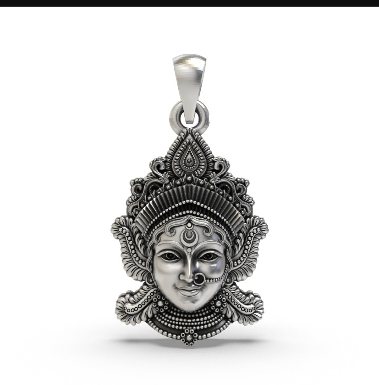 925 Silver Lakshmi Maa Face Pendant 