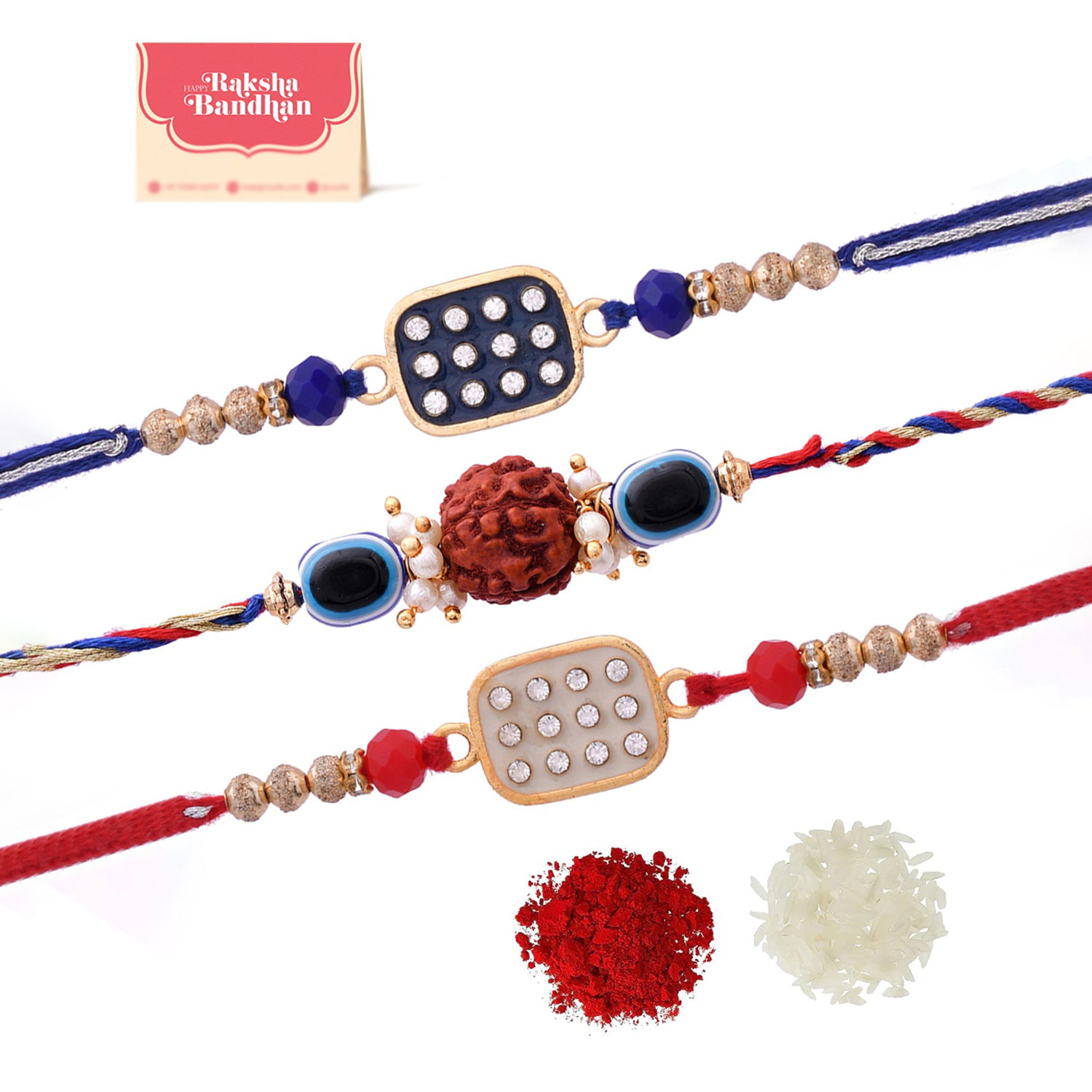Set Of 3 Auspicious Rudraksha