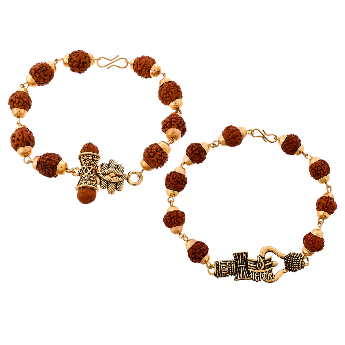 Lord Shiva Motifs Rudraksha Beads Rakhi - Pack Of 2