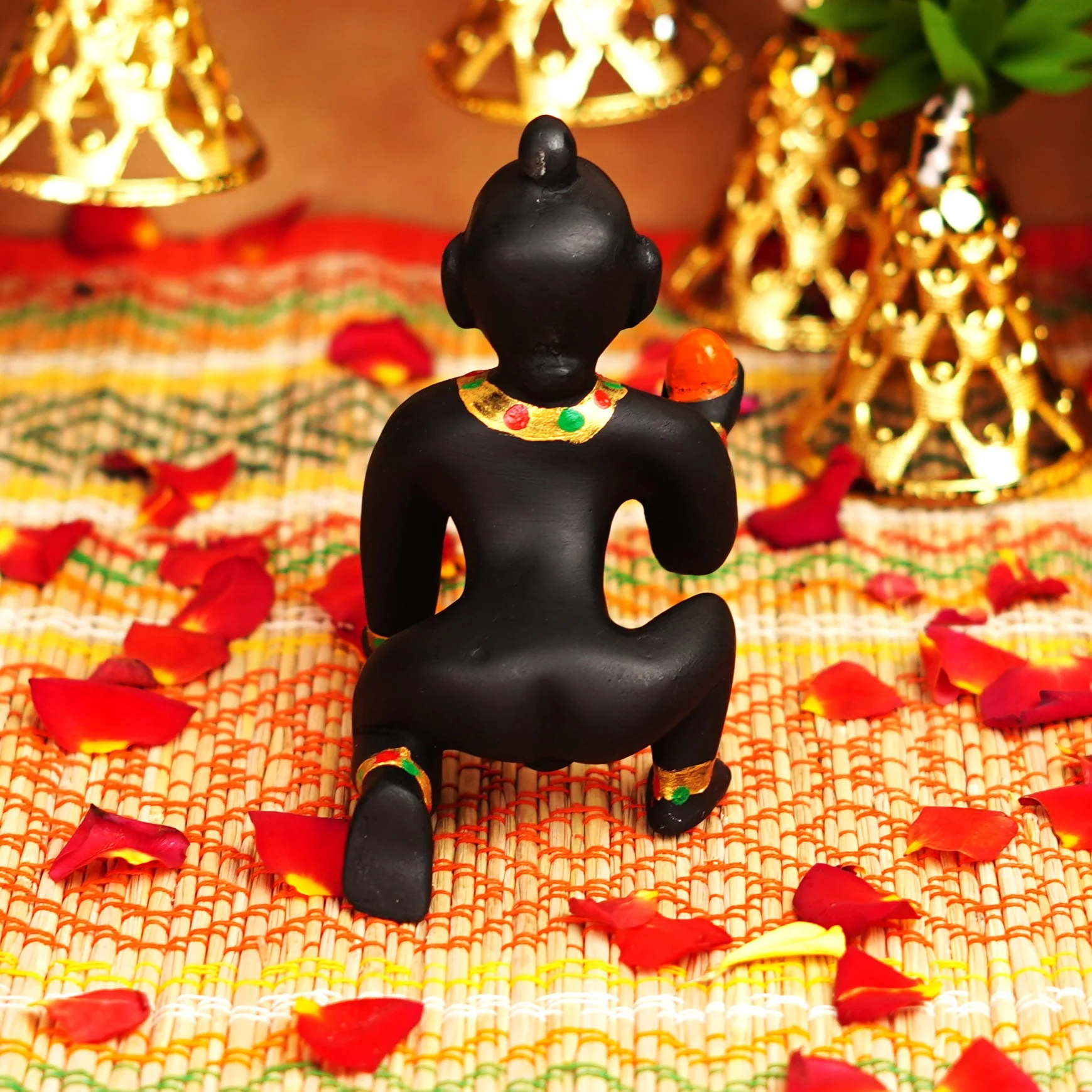 Black Resin Laddu Gopal Idol 5.5 Inch