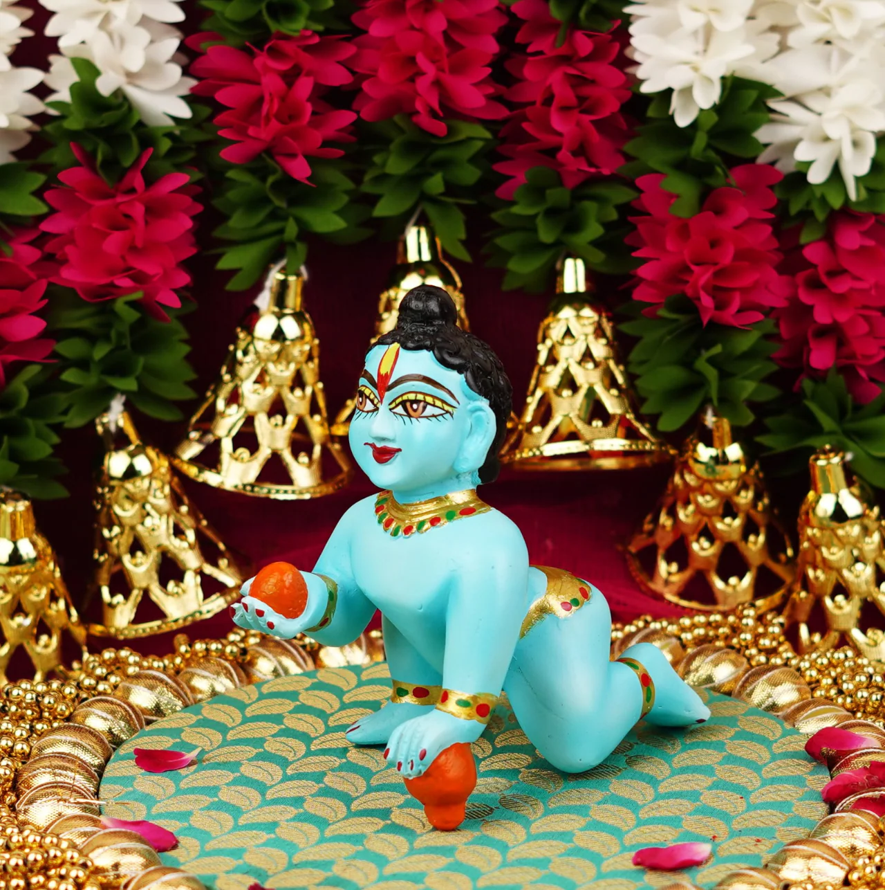 Blue Resin Laddu Gopal Idol 5.5 Inch