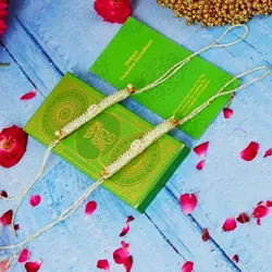 Sage Green Studded Bhaiya Bhabhi Rakhi