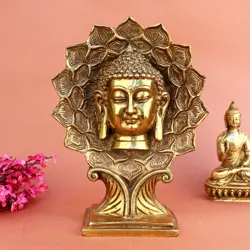 Brass Buddha 9 Inch Statue for Home & Office – Divine Buddha Idol for Peace, Meditation, Positivity & Spiritual Decor