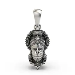 925 Silver Hanuman Meditation Pendant