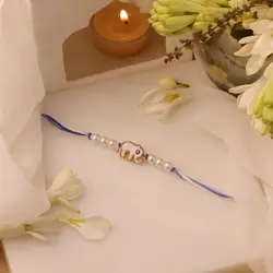 Evil Eye Elephant Enamel Rakhi