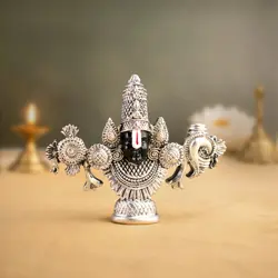 999 Silver Plated Lord Tirupati Balaji Idol