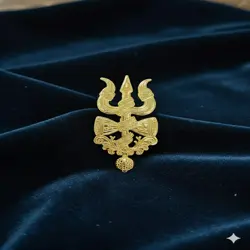 Royal Trishul Damru Brooch for Men & Women