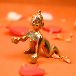 Premium Brass Laddu Gopal Idol | 150 Grams, 2.7 Inch Height (Size 1)